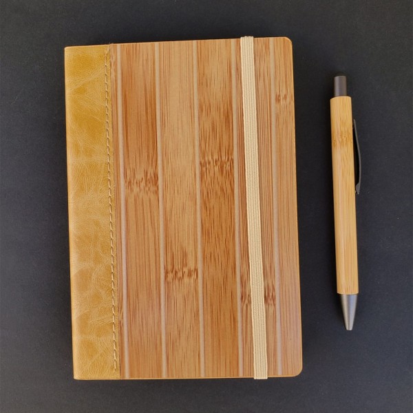 Ahşap Defter Ve Bambu Touchpen Kalem Seti