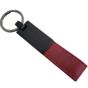 Bordo Deri Metal Anahtarlık