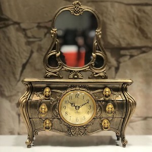 Eskitme Model Aynalı Ve Masa Saatli Müzik Kutusu