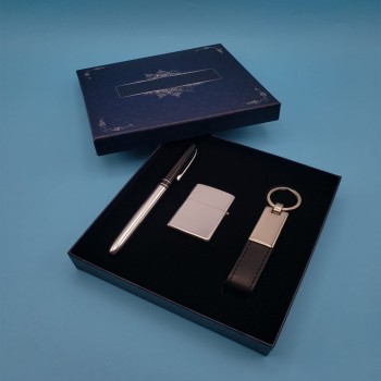 Roller Kalem Anahtarlık Ve Silver Çakmak Set
