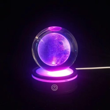 Usb'li Plastik Altlıklı Dolunay Dönen Cam Küre