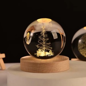 Ağaç Renk Değiştiren Işıklı Cam Küre 6Cm