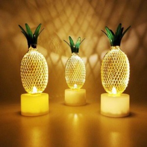 Dekoratif Ananas Tasarımlı Pilli Led Lamba 3 Lu