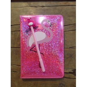 Flamingo Desenli Simli Kalemli Defter