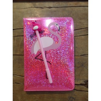 Flamingo Desenli Simli Kalemli Defter