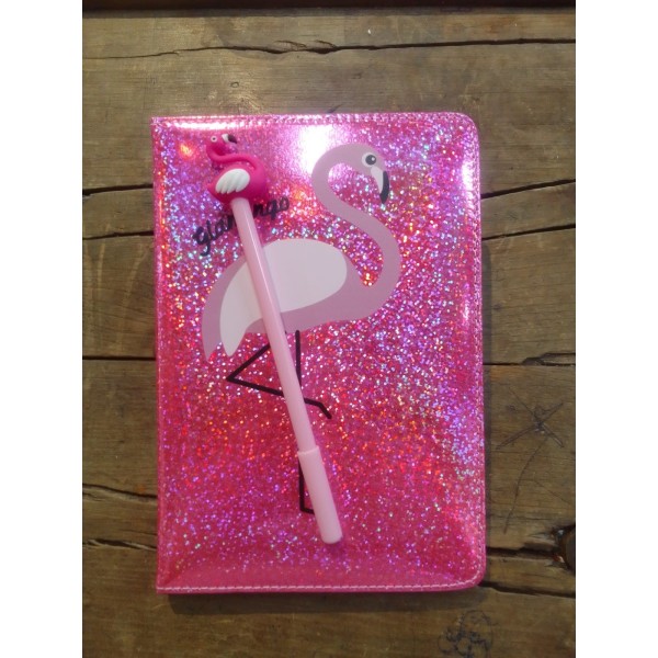 Flamingo Desenli Simli Kalemli Defter