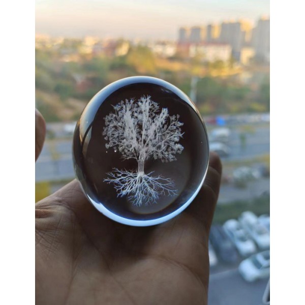 Galaksi Renk Değiştiren Işıklı Cam Küre 8Cm