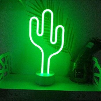 Kaktüs Yeşil Işıklı Neo Gece Lambası