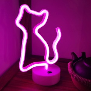 Kedi Desenli Neon Led Lamba