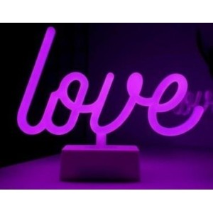 Love Yazılı Pembe Neon Led Gece Lambası