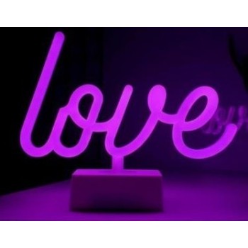 Love Yazılı Pembe Neon Led Gece Lambası