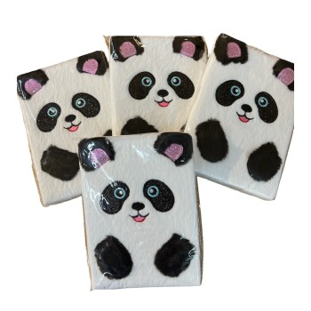 Panda Desenli Cüzdanlı Tüylü Defter