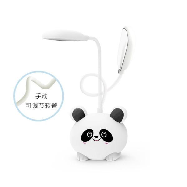 Panda Şeklinde Kalemlikli Şarjlı Masa Lambası