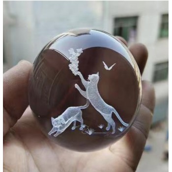 Panter Renk Değiştiren Işıklı Cam Küre 8Cm