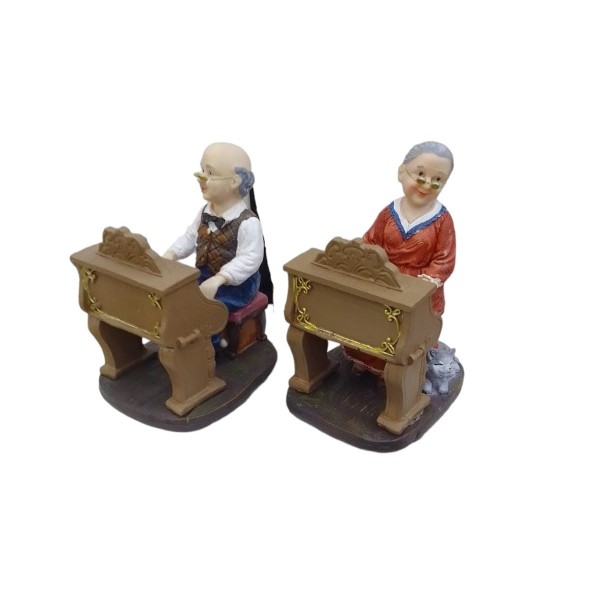 Piyano Çalan Yaşlı Çift Biblo - Çift Fiyatı