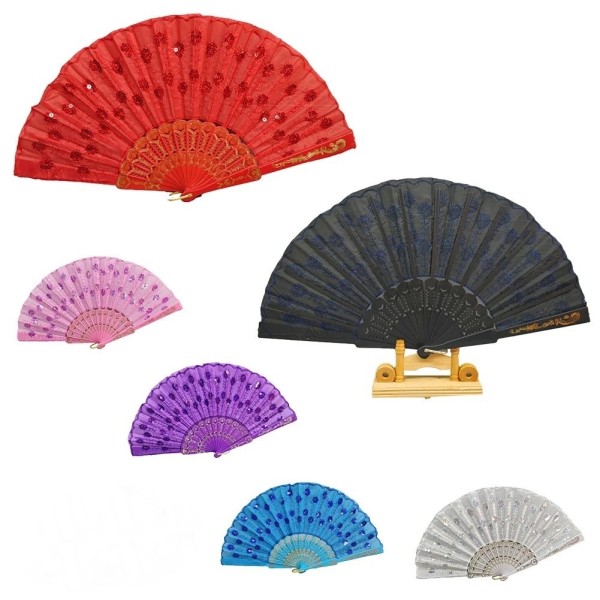 Pullu Plastik Yelpaze Karışık 12 Adet