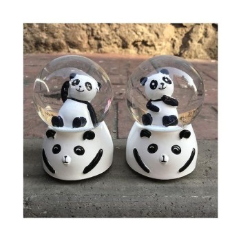 Sevimli Panda Işıklı Küçük Boy Kar Küresi 12 Adet