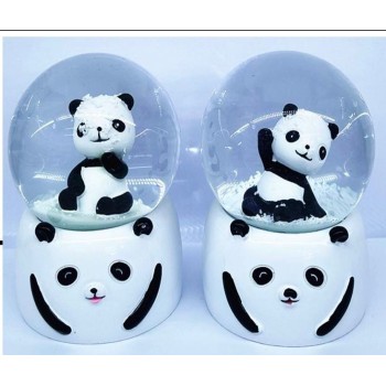 Sevimli Panda Işıklı Müzikli Orta Boy Kar Küresi