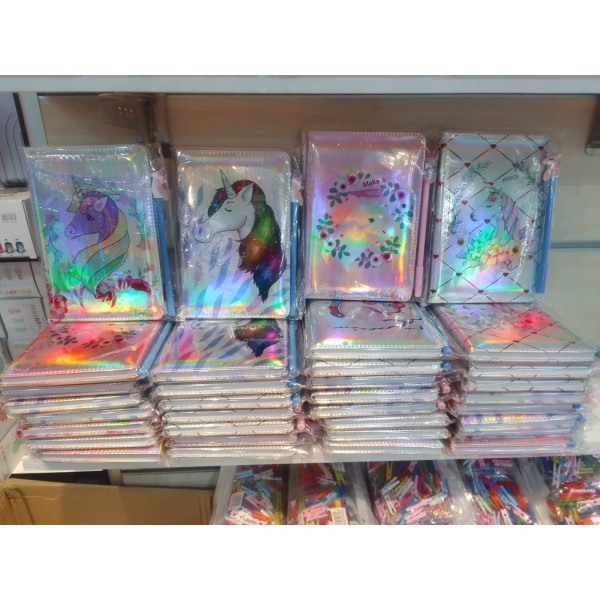 Unicorn Desenli Simli Kalemli Defter