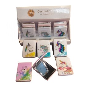 Unicorn Desenli Sulu Makyaj Aynası 12 Adet