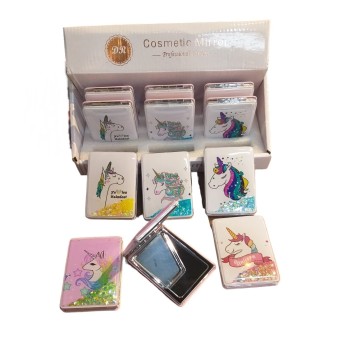 Unicorn Desenli Sulu Makyaj Aynası 12 Adet