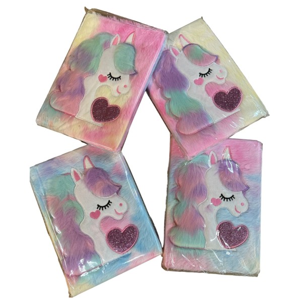 Unicorn Desenli Tüylü Defter