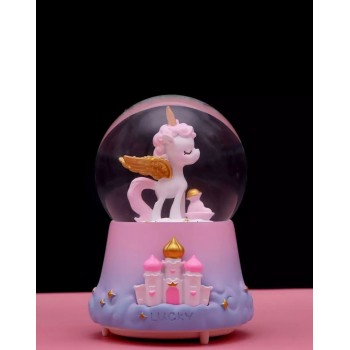 Yavru Unicorn Temalı Işıklı Müzikli Püskürtmeli Büyük Boy Kar Kür..
