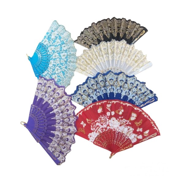 Plastik Yelpaze Karışık 12 Adet
