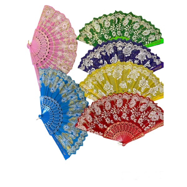 Plastik Yelpaze Karışık 12 Adet