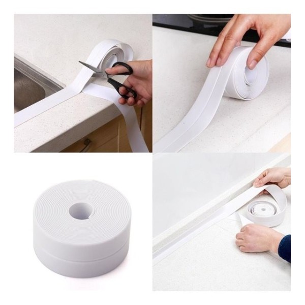 Beyaz Su Sızdırmaz Lavabo Kenar Bandı 3 Metre