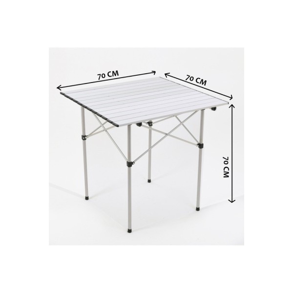 Taşıma Çantalı Çok Hafif Alüminyum Kamp, Piknik, Plaj, Bahçe, Balkon Masası -(70X70X70)