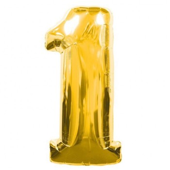 1 Rakamlı Folyo Balon Gold Renk 40 İnç