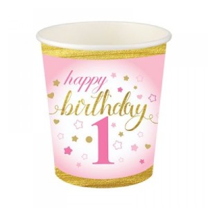 1 Yaş Karton Bardak Pembe 200Cc-8Oz 8Li