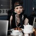 1920'Ler Gatsby Aksesuar Seti - Siyah Charleston Saç Bandı, Uzun Eldiven & Sigaralık