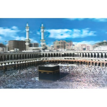 3 Boyutlu Resim Ekstra Çözünürlüğe Sahip Kabe Resmi Mekke Tablosu..