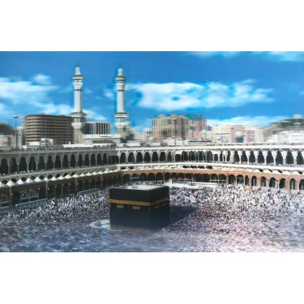 3 Boyutlu Resim Ekstra Çözünürlüğe Sahip Kabe Resmi Mekke Tablosu 40X60 Cm