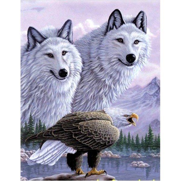 3 Boyutlu Resim Kartallı Kurt Resmi Tablosu 40X60 Cm