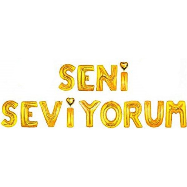 Altın Renk Seni Seviyorum Folyo Balon 35 Cm