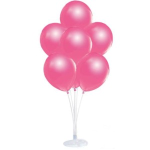 Balon Standı Ve 10 Adet Sedefli Metalik Fuşya Balon Seti