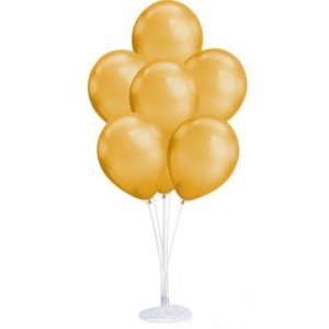 Balon Standı Ve 10 Adet Sedefli Metalik Gold Balon Seti