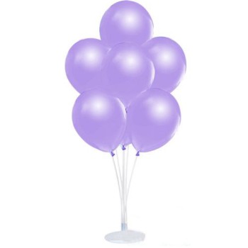 Balon Standı Ve 10 Adet Sedefli Metalik Lila Balon Seti