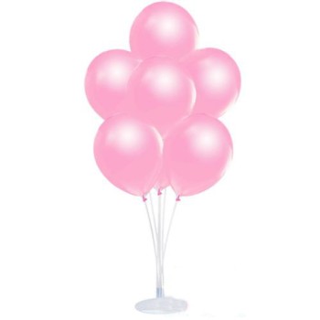Balon Standı Ve 10 Adet Sedefli Metalik Pembe Balon Seti