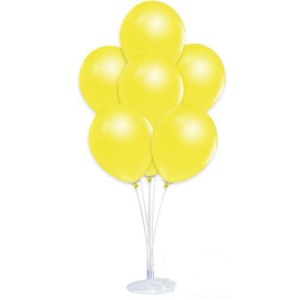 Balon Standı Ve 10 Adet Sedefli Metalik Sarı Balon Seti