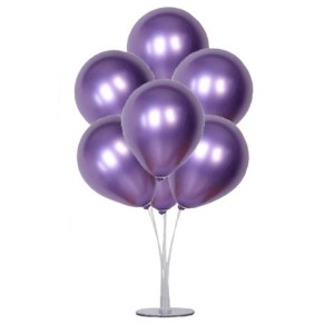 Balon Standı Ve 7 Adet Lila Renk Krom Balon Seti