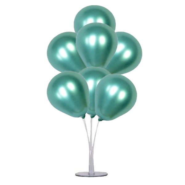 Balon Standı Ve 7 Adet Yeşil Renk Krom Balon Seti