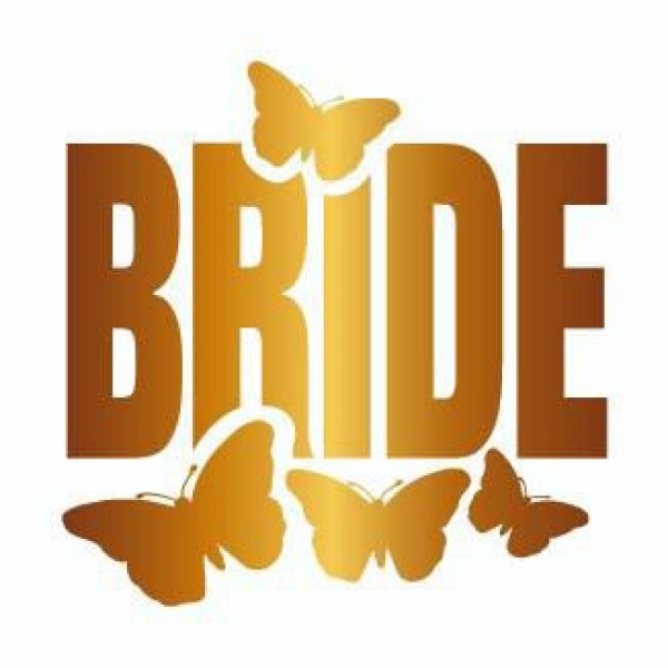 Bekarlığa Veda Partisi Kelebekli Bride Dövmesi Altın Renk