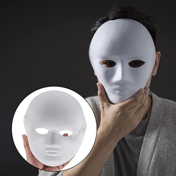 Beyaz Renk Boyanabilir Anonim Tam Yüz Cosplay Maske 24X18 Cm