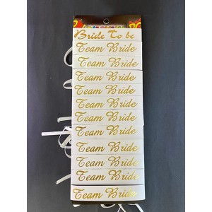 Bride To Be Bileklik - Team Bride Bileklik - Beyaz Üzeri Metalize..