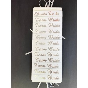 Bride To Be Bileklik - Team Bride Bileklik - Beyaz Üzeri Metalize..