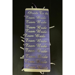 Bride To Be Bileklik - Team Bride Bileklik - Mor Üzeri Metalize G..